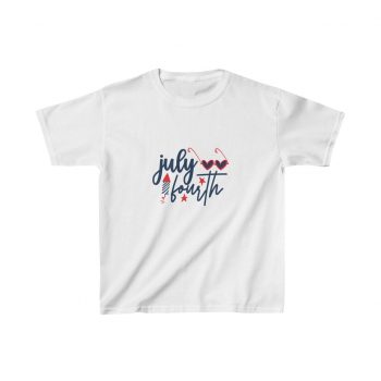 Kids T-Shirt Cotton - July Fourth Fireworks Sunglasses