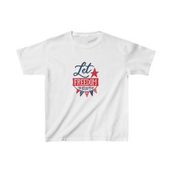 Kids T-Shirt Cotton - Let Freedom Bling 4th of July