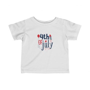 Kids T-Shirt Infant Fine Jersey Tee - 4th of July Fireworks Balloon