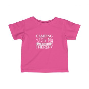 Kids T-Shirt Infant Fine Jersey Tee - Camping is my Favorite Therapy