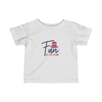 Kids T-Shirt Infant Fine Jersey Tee - Fun on the 4th of July Stars Stripes Hat