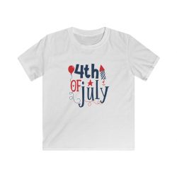 Kids T-Shirt Youth Softstyle - 4th of July Fireworks Balloon