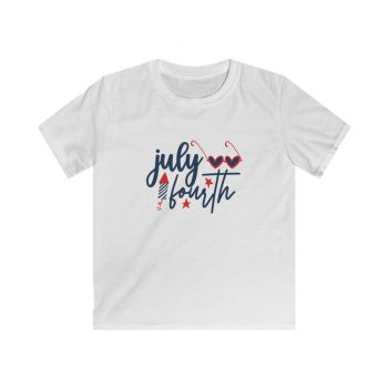 Kids T-Shirt Youth Softstyle - July Fourth Fireworks Sunglasses