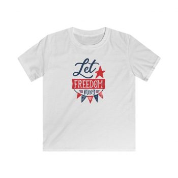 Kids T-Shirt Youth Softstyle - Let Freedom Bling 4th of July