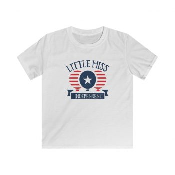 Kids T-Shirt Youth Softstyle - Little Miss Independent 4th of July