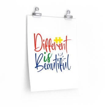 Wall Art Posters Prints - Different is Beautiful Autism