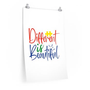 Wall Art Posters Prints - Different is Beautiful Autism