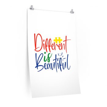 Wall Art Posters Prints - Different is Beautiful Autism