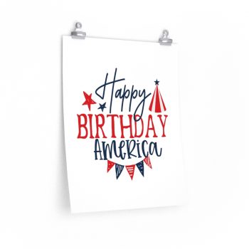 Wall Art Posters Prints - Happy Birthday America 4th of July