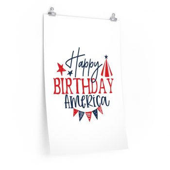 Wall Art Posters Prints - Happy Birthday America 4th of July