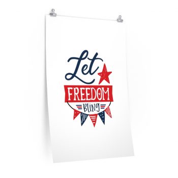 Wall Art Posters Prints - Let Freedom Bling 4th of July