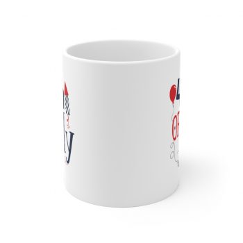 White Coffee Mug - 4th of July Fireworks Balloon