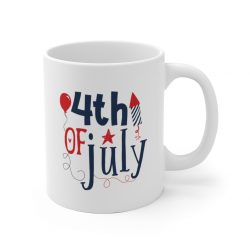White Coffee Mug - 4th of July Fireworks Balloon