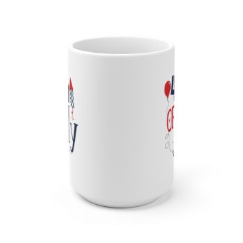 White Coffee Mug - 4th of July Fireworks Balloon