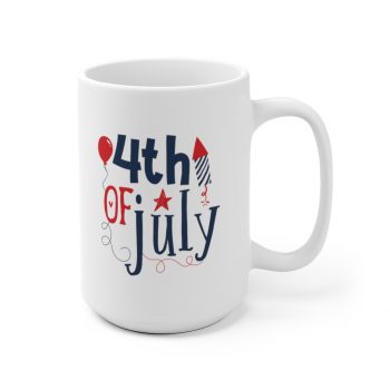 White Coffee Mug - 4th of July Fireworks Balloon