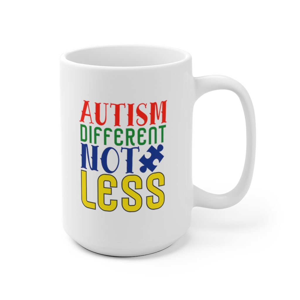 White Coffee Mug – Autism Different Not Less | Custom Art Creations