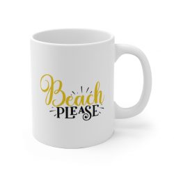 White Coffee Mug - Beach Please