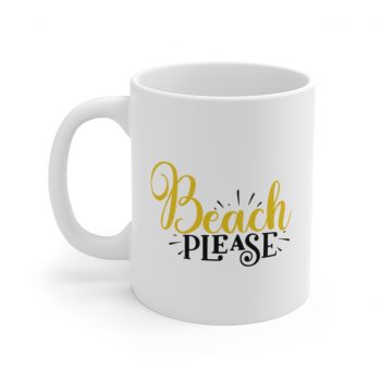 White Coffee Mug - Beach Please