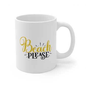 White Coffee Mug - Beach Please