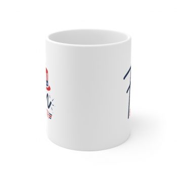 White Coffee Mug - Fun on the 4th of July Stars Stripes Hat