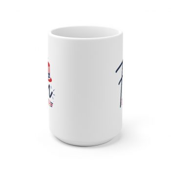 White Coffee Mug - Fun on the 4th of July Stars Stripes Hat