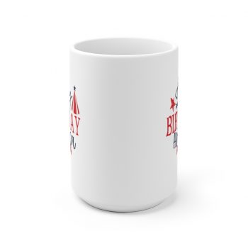 White Coffee Mug - Happy Birthday America 4th of July