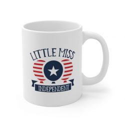 White Coffee Mug - Little Miss Independent 4th of July