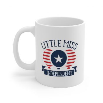 White Coffee Mug - Little Miss Independent 4th of July