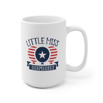 White Coffee Mug - Little Miss Independent 4th of July