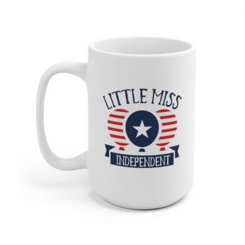 White Coffee Mug - Little Miss Independent 4th of July