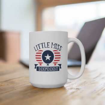 White Coffee Mug - Little Miss Independent 4th of July