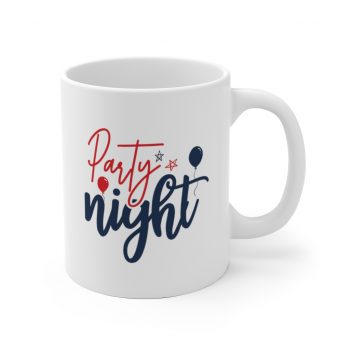 White Coffee Mug - Party Night 4th of July