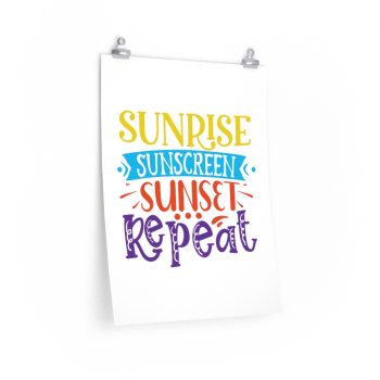 Wall Art Posters Prints - Sunrise Sunscreen Sunset Repeat