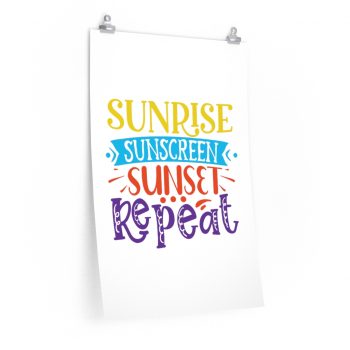 Wall Art Posters Prints - Sunrise Sunscreen Sunset Repeat