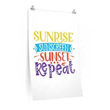 Wall Art Posters Prints - Sunrise Sunscreen Sunset Repeat