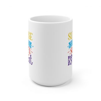 White Coffee Mug - Sunrise Sunscreen Sunset Repeat