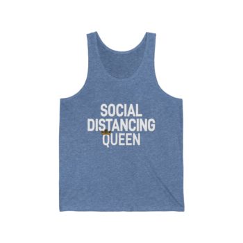 Adult Unisex Jersey Tank Shirt Top - Social Distancing Queen