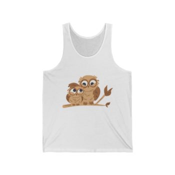 Adult Unisex Jersey Tank Shirt Top - Owl Mom and Baby