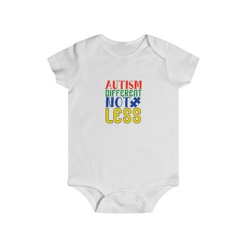 Infant Snap Tee Baby Body Suit Onesie - Autism Different Not Less